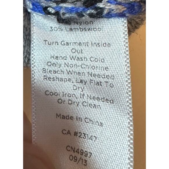 Talbots Size Small Cardigan Button Up Sweater Knit Nylon Lambswool Gray Blue - Picture 7 of 7